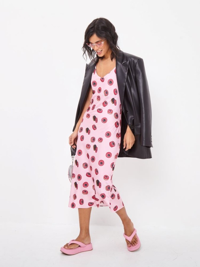 SLIP DRESS PINK CAVIAR