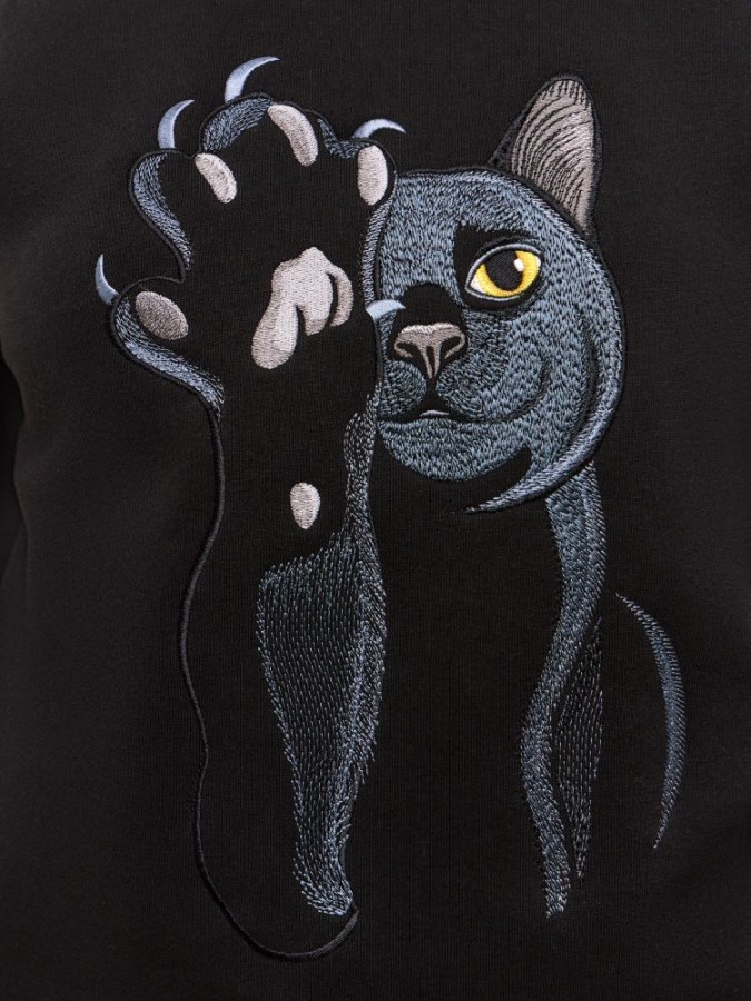 СВИТШОТ ЧЕРНЫЙ КОТ