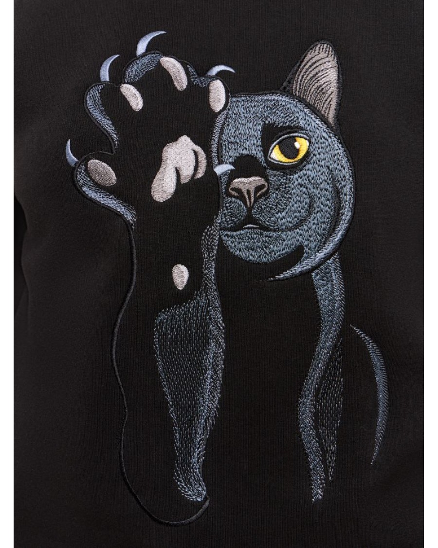 СВИТШОТ ЧЕРНЫЙ КОТ