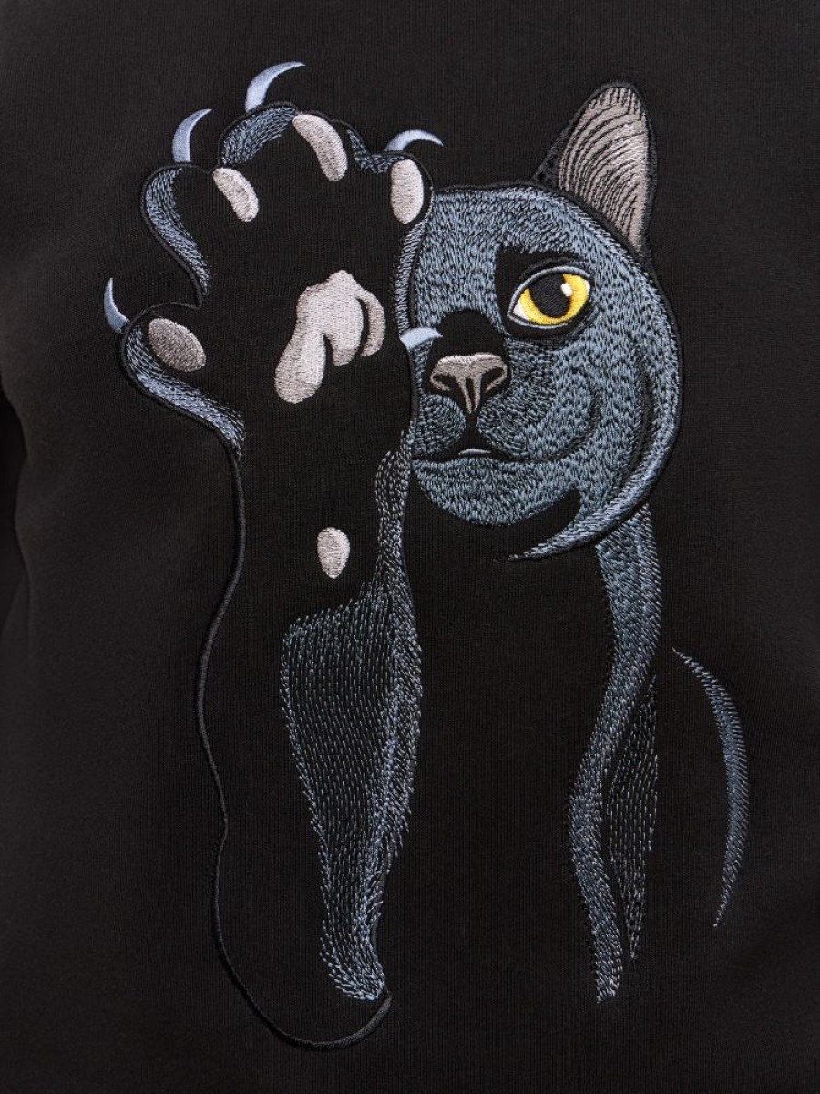 СВИТШОТ ЧЕРНЫЙ КОТ