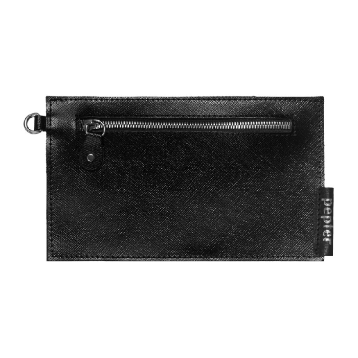 Сумка-шоппер, чёрная сафьяно