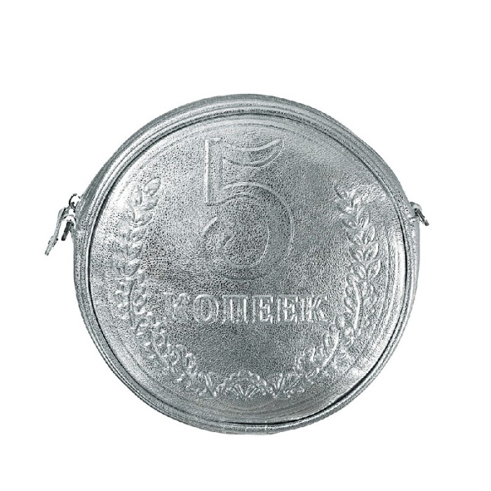 Сумка «Пять копеек», серебряная